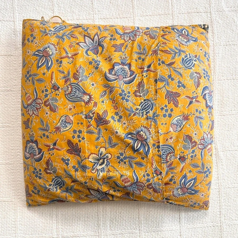 VTG Valdrome France Quilted Floral Throw Pillows Set Yellow‎ Blue Cottagecore